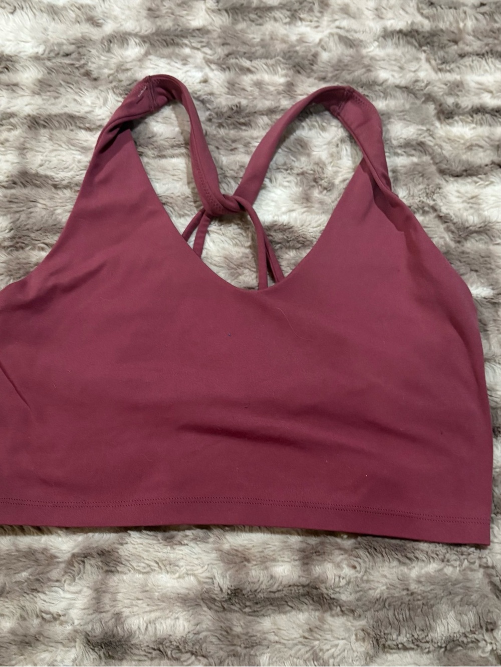 Offline by Aerie Women’s Seamless Strappy Sports Bra - Wine Red Size M